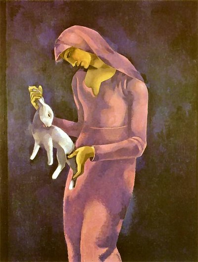 Woman with Rabbit by Eugeniusz Zak